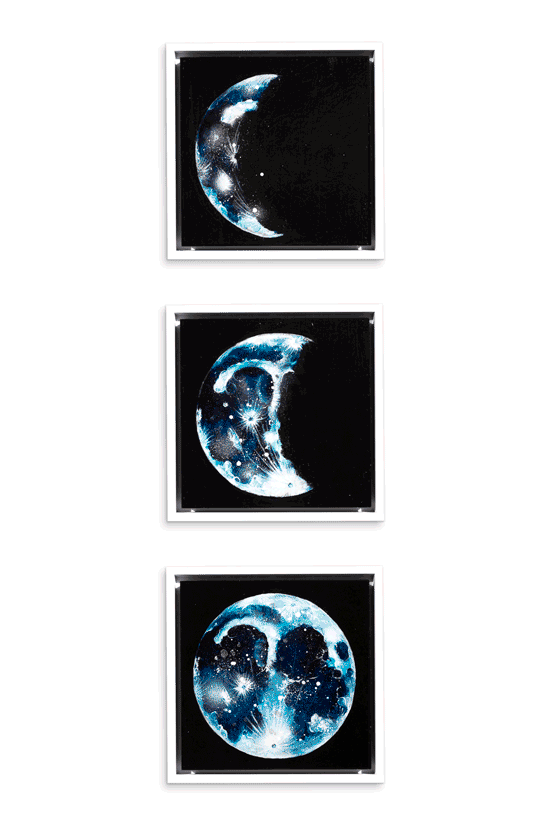 Phases of The Moon - Original Set of 3 - SOLD by artist Becky Smith - Wyecliffe Galleries