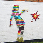 Little Miss Sunshine Two Part XL Wall Sculpture - Geometric Striped - SOLD