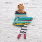 Hello Sailor Miniature Wall Sculpture -  Blue Striped - SOLD