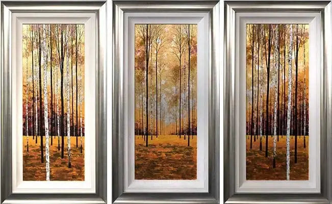 Autumn Birches Triptych - Original - SOLD by artist Alex Jawdokimov - Wyecliffe Galleries