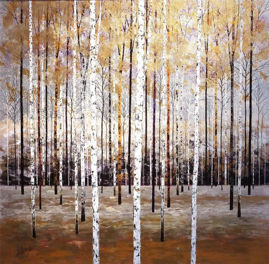Silver Birches - SOLD by artist Alex Jawdokimov - Wyecliffe Galleries