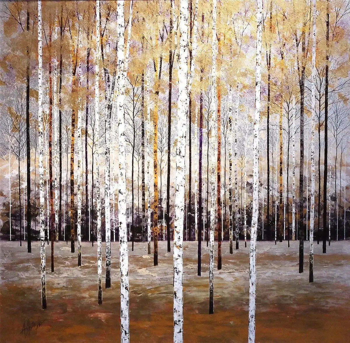Silver Birches - SOLD by artist Alex Jawdokimov - Wyecliffe Galleries