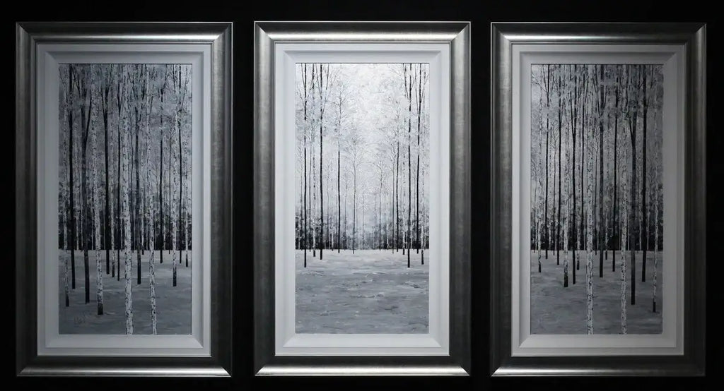 Silver Birches Triptych - SOLD by artist Alex Jawdokimov - Wyecliffe Galleries