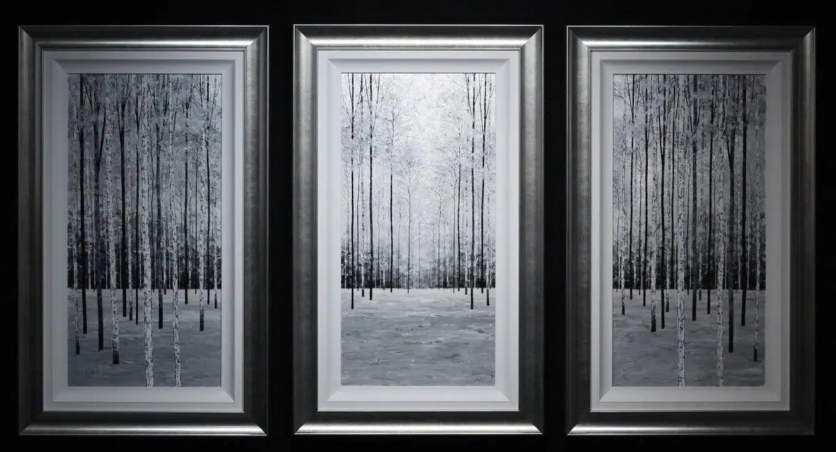 Silver Birches Triptych - SOLD by artist Alex Jawdokimov - Wyecliffe Galleries