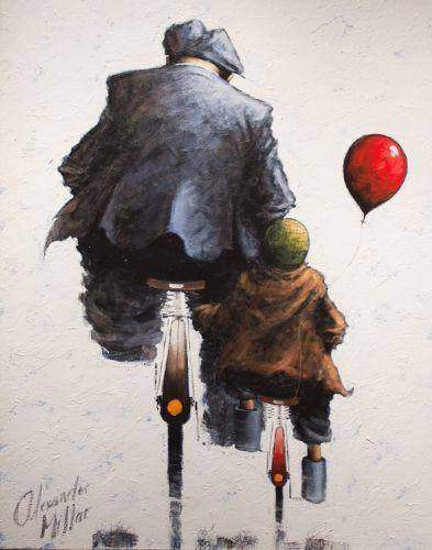 Watch & Learn - SOLD by artist Alexander Miller - Wyecliffe Galleries