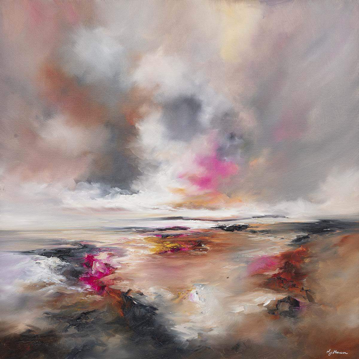 Pink Love - Original - SOLD by artist Alison Johnson - Wyecliffe Galleries