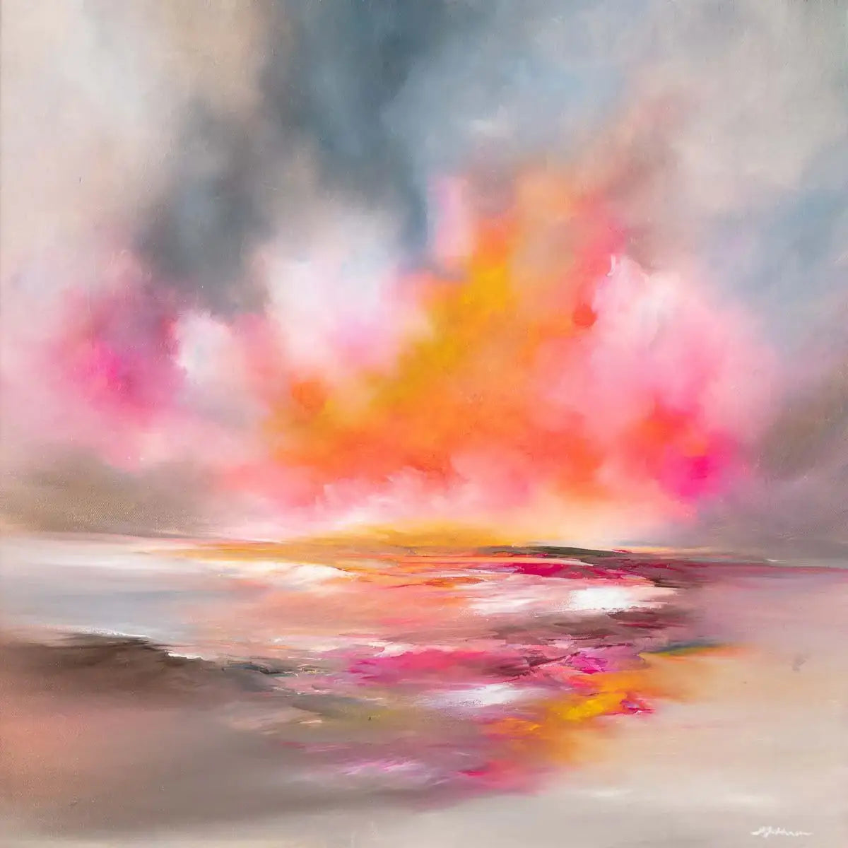 Pink Pop - Original - SOLD by artist Alison Johnson - Wyecliffe Galleries