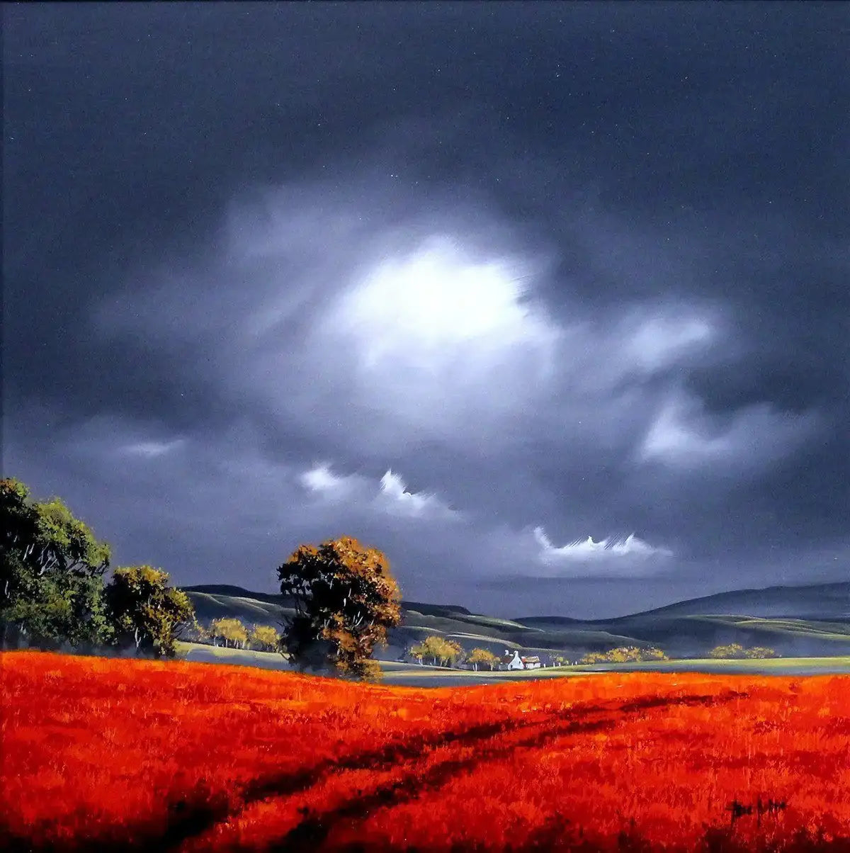 Blazing Fields - SOLD by artist Allan Morgan - Wyecliffe Galleries