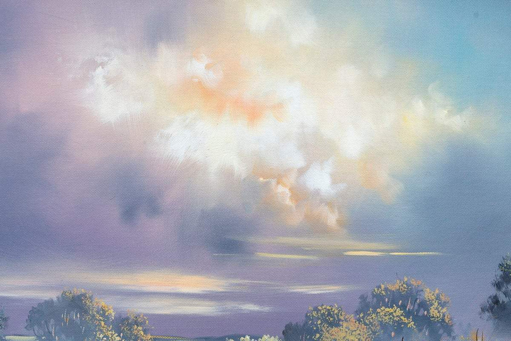 Blooming Under Violet Skies - Original - SOLD by artist Allan Morgan - Wyecliffe Galleries