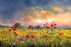 Blooms in the Tall Grass - Original - SOLD by artist Allan Morgan - Wyecliffe Galleries