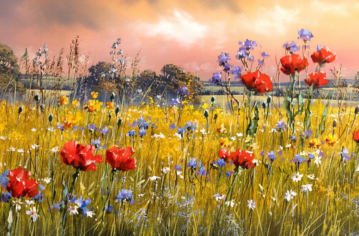 Blooms in the Tall Grass - Original - SOLD Allan Morgan Framed