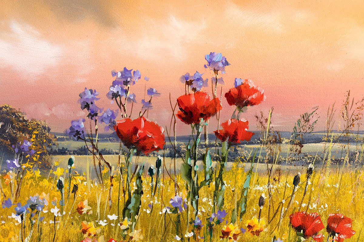 Blooms in the Tall Grass - Original - SOLD Allan Morgan Framed