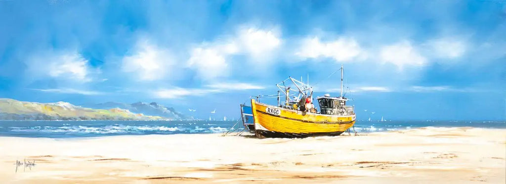 Boat Ashore - Original by artist Allan Morgan - Wyecliffe Galleries