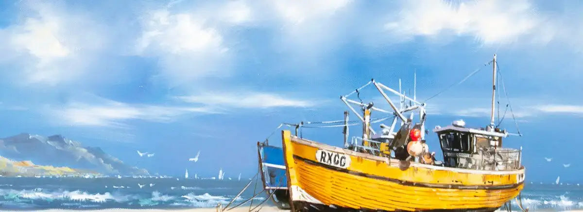 Boat Ashore - Original by artist Allan Morgan - Wyecliffe Galleries