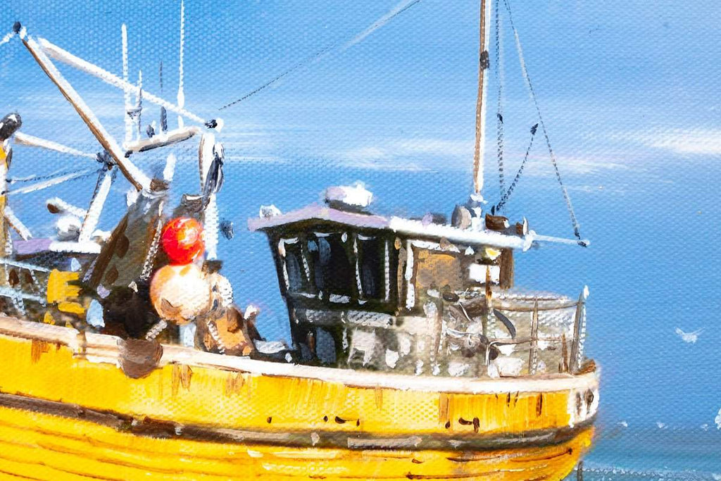 Boat Ashore - Original by artist Allan Morgan - Wyecliffe Galleries