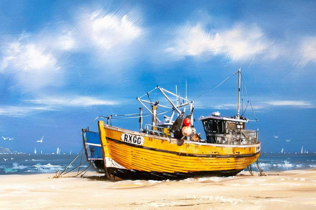 Boat Ashore - Original by artist Allan Morgan - Wyecliffe Galleries