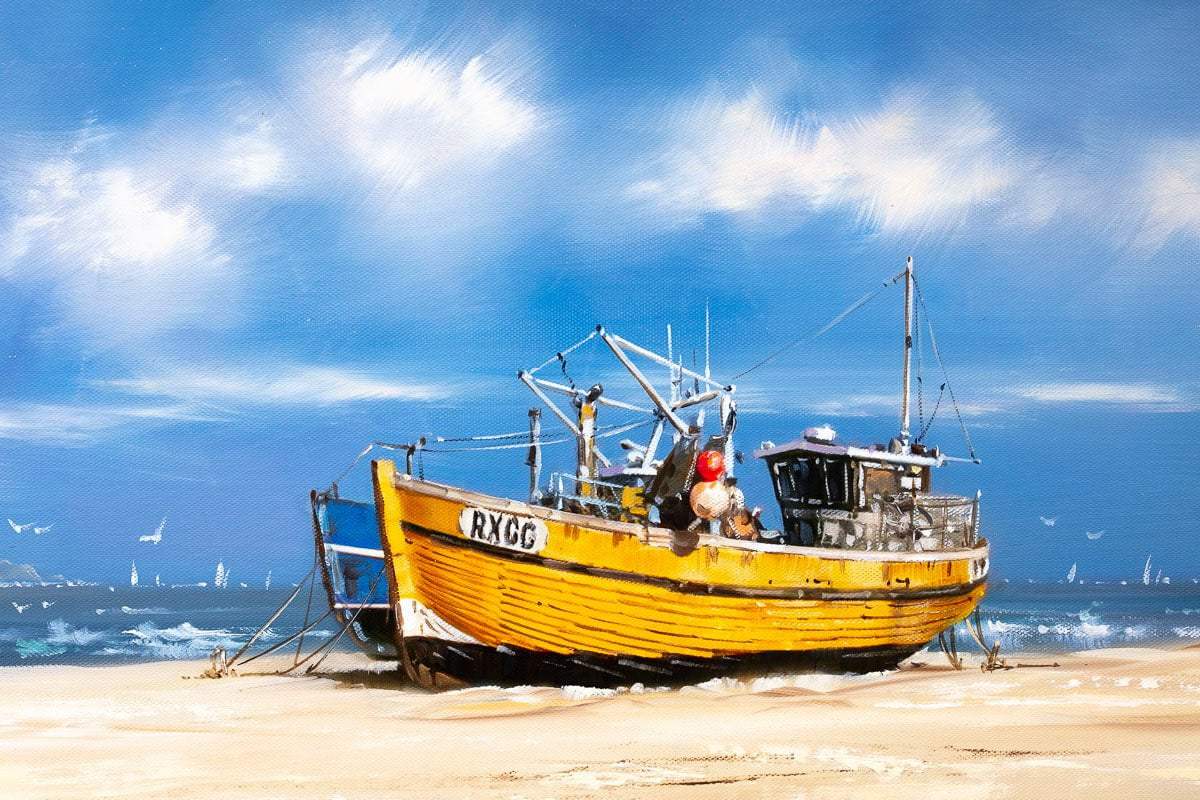 Boat Ashore - Original by artist Allan Morgan - Wyecliffe Galleries