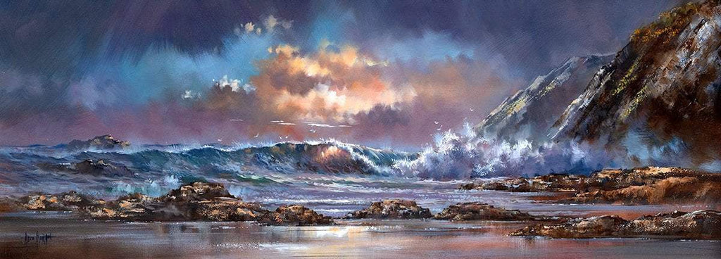 Crashing Waves - Original - SOLD by artist Allan Morgan - Wyecliffe Galleries