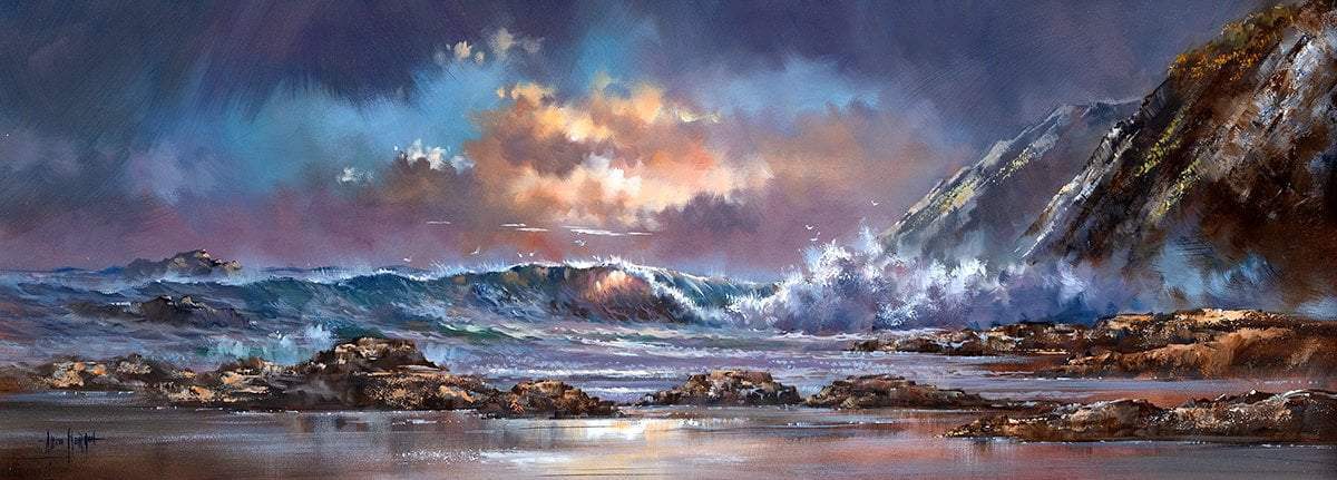 Crashing Waves - Original - SOLD by artist Allan Morgan - Wyecliffe Galleries