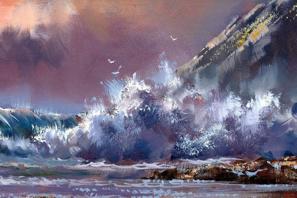 Crashing Waves - Original - SOLD by artist Allan Morgan - Wyecliffe Galleries