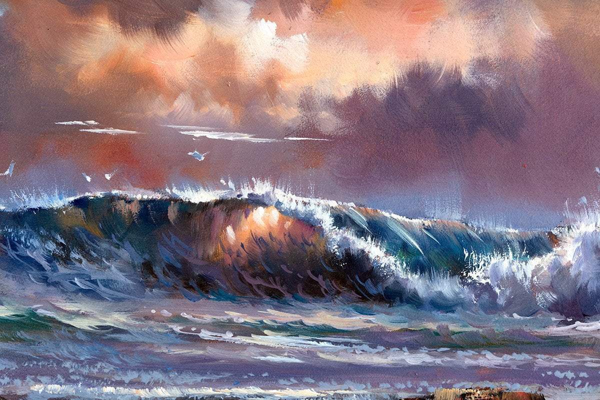 Crashing Waves - Original - SOLD by artist Allan Morgan - Wyecliffe Galleries