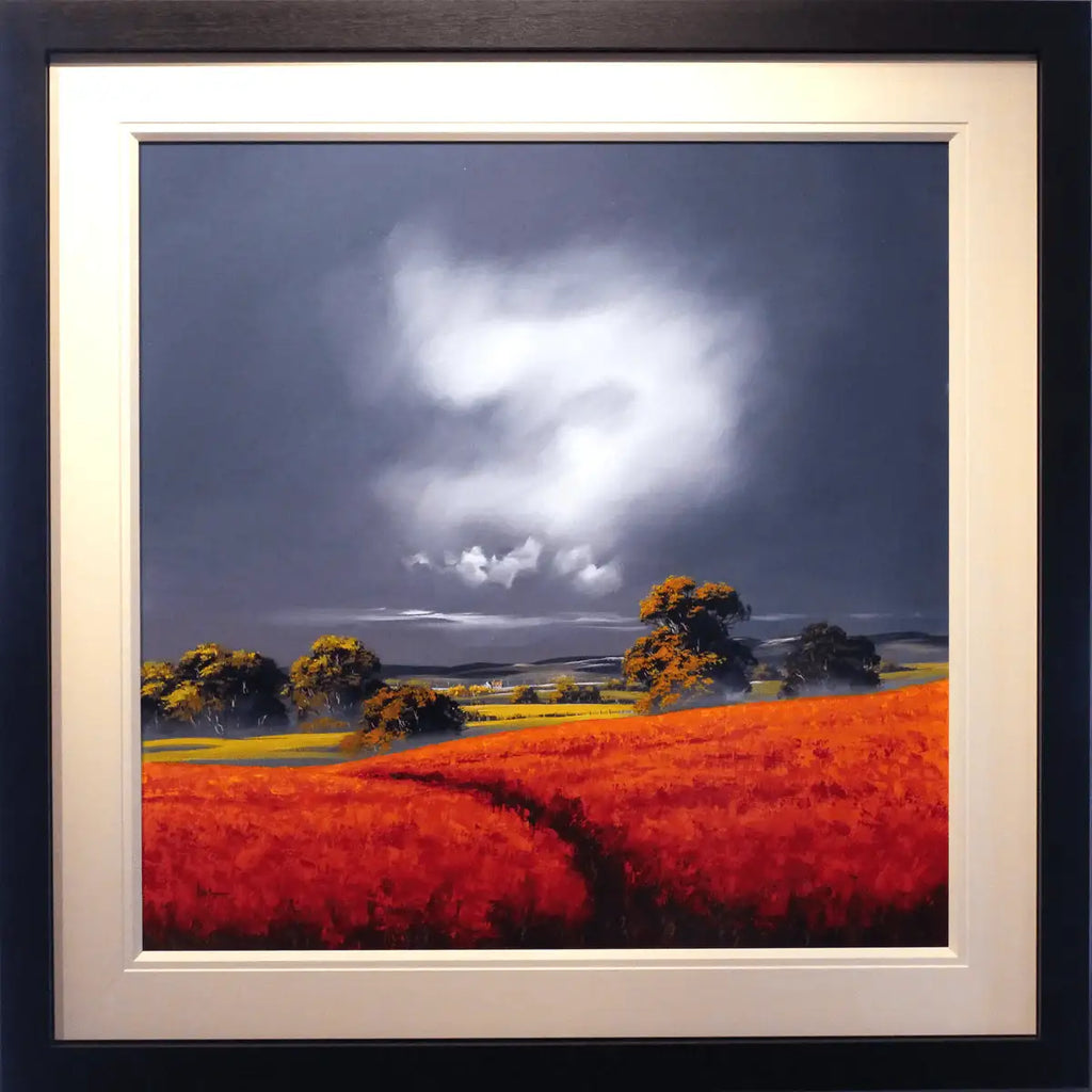 Crimson Fields - SOLD by artist Allan Morgan - Wyecliffe Galleries
