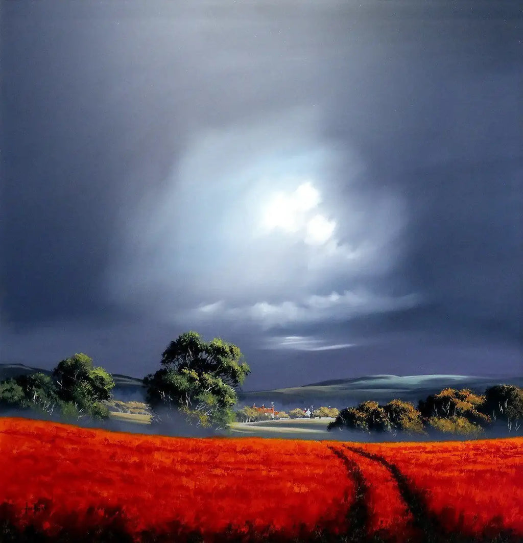 Fields Aflame - SOLD by artist Allan Morgan - Wyecliffe Galleries