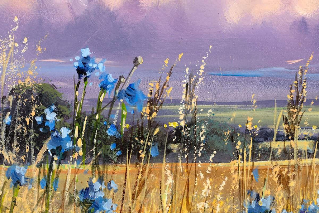Flower Field II - Original - SOLD by artist Allan Morgan - Wyecliffe Galleries