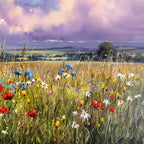 Flower Field II - Original - SOLD by artist Allan Morgan - Wyecliffe Galleries