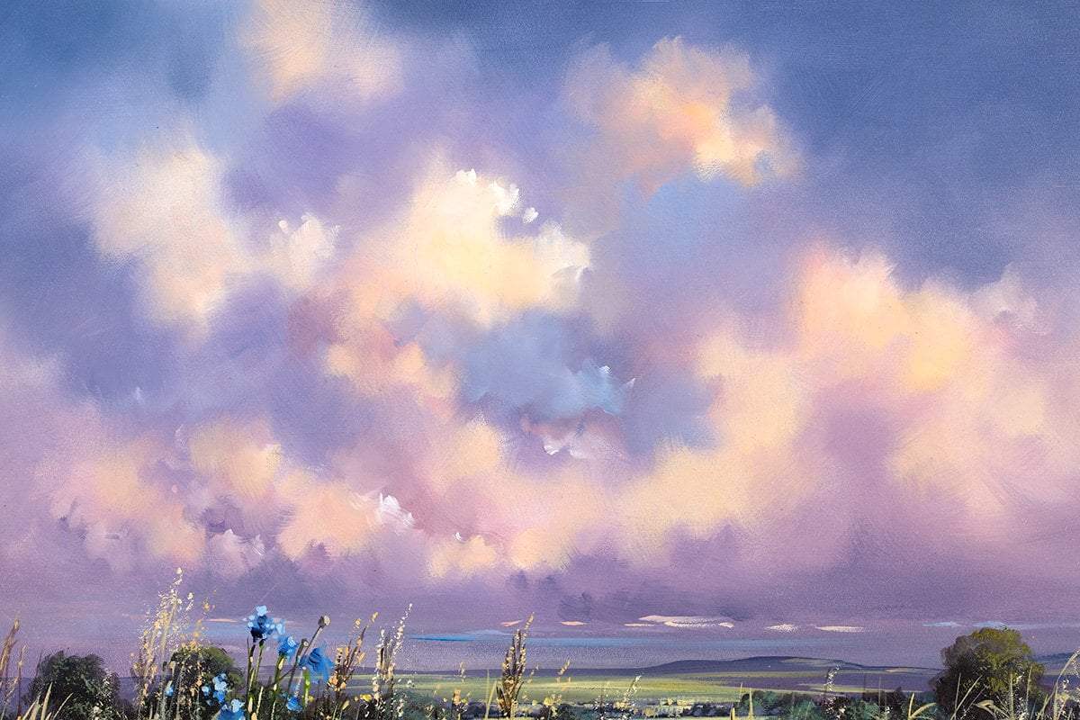 Flower Field II - Original - SOLD by artist Allan Morgan - Wyecliffe Galleries