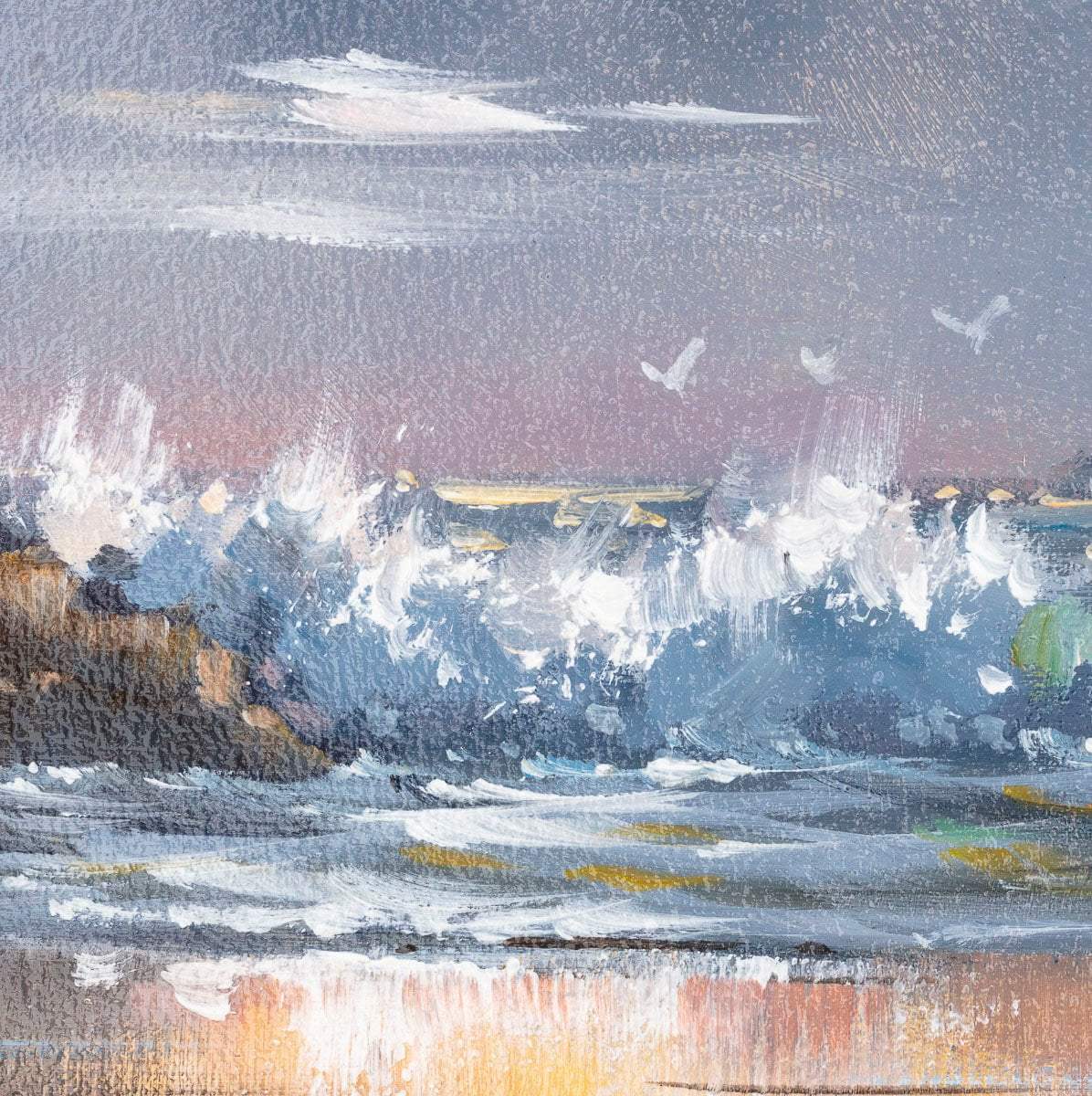 Flying Through The Waves - Original - SOLD by artist Allan Morgan - Wyecliffe Galleries