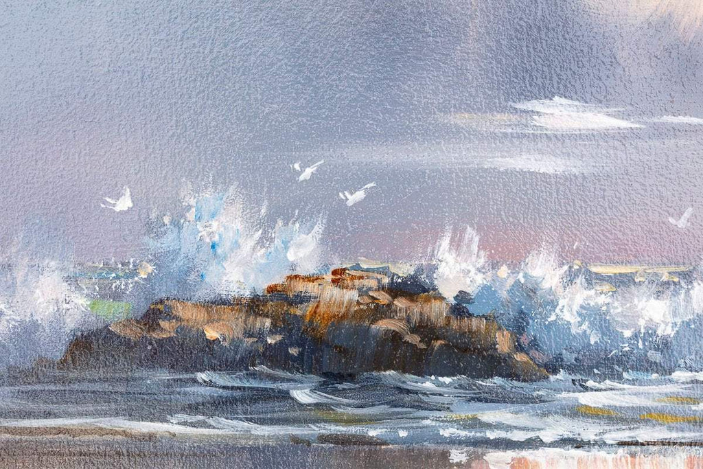 Flying Through The Waves - Original - SOLD by artist Allan Morgan - Wyecliffe Galleries