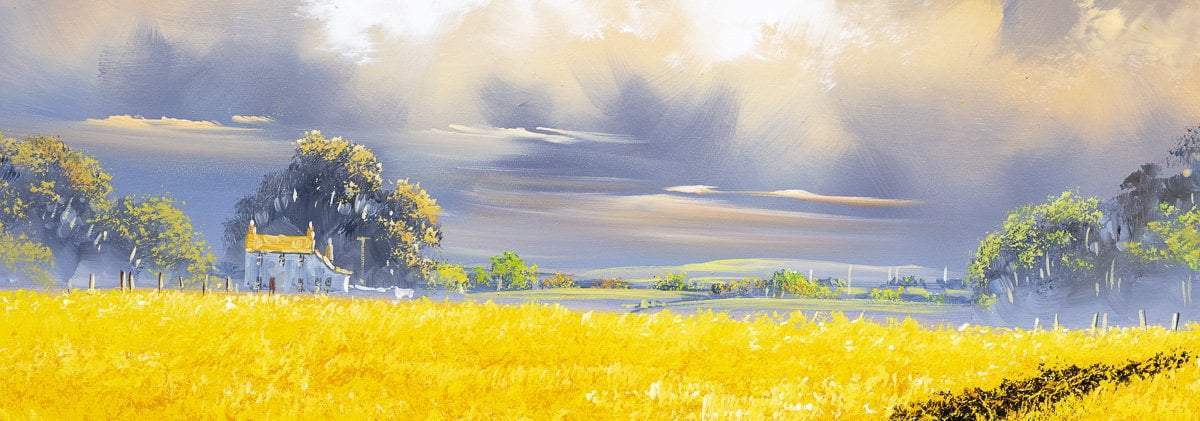 Golden Fields - Original - SOLD by artist Allan Morgan - Wyecliffe Galleries