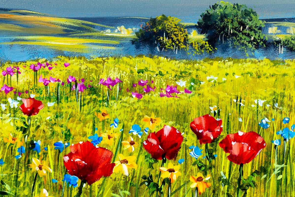 Hazy Fields I - Original - SOLD by artist Allan Morgan - Wyecliffe Galleries