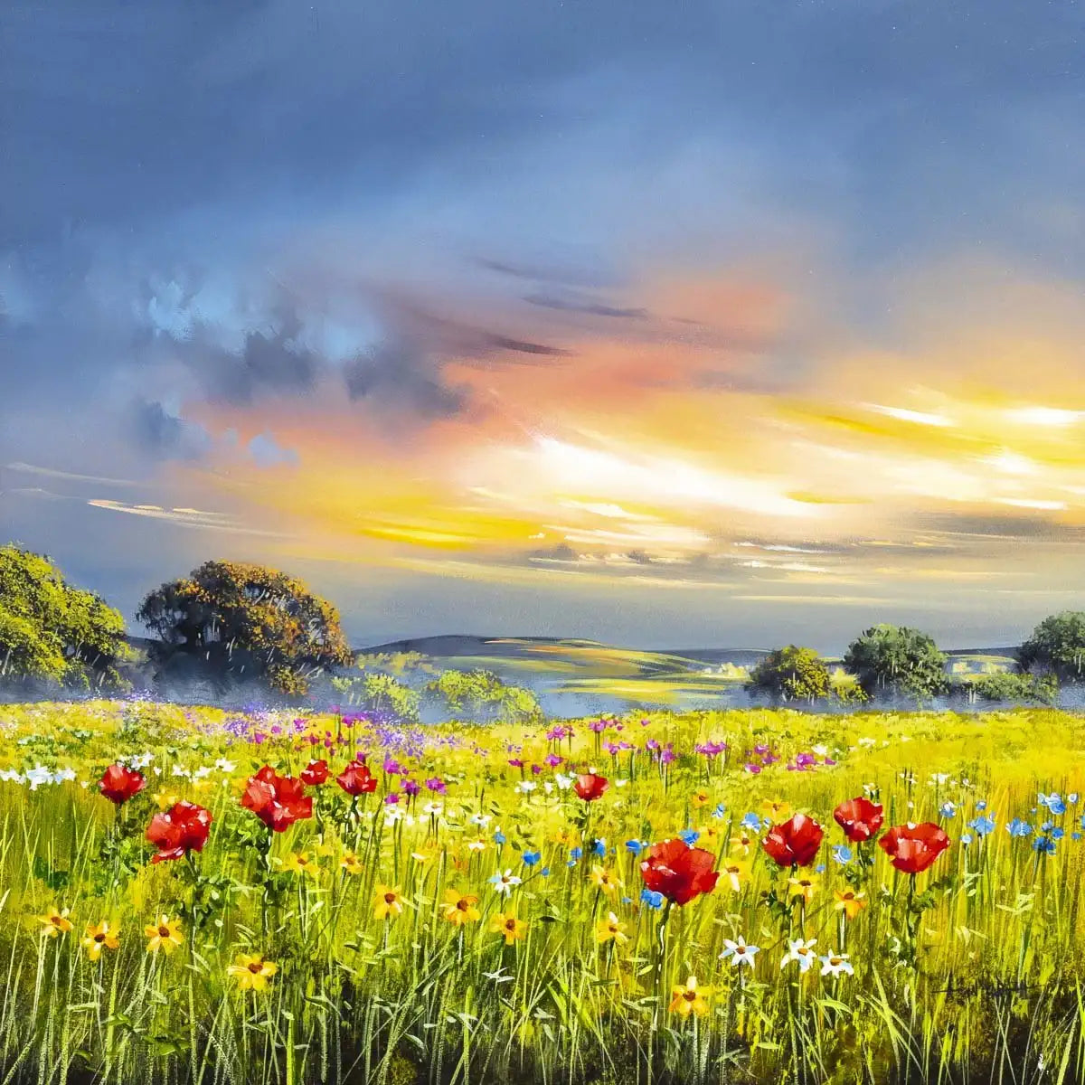 Hazy Fields I - Original - SOLD by artist Allan Morgan - Wyecliffe Galleries