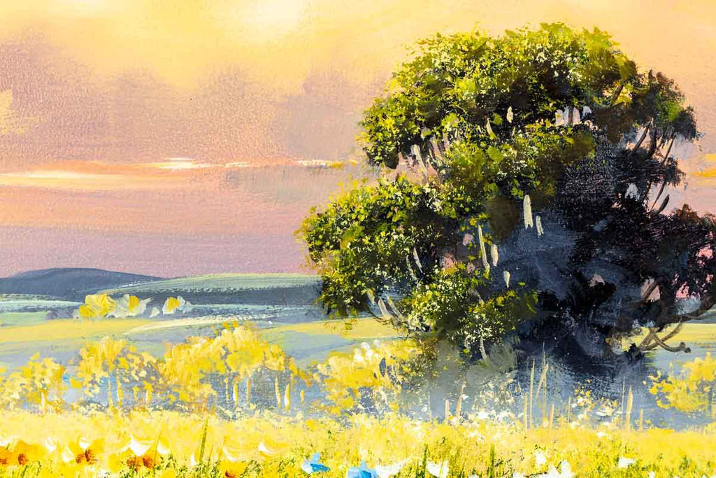 Hazy Fields II - Original - SOLD by artist Allan Morgan - Wyecliffe Galleries