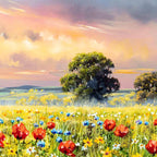 Hazy Fields II - Original - SOLD by artist Allan Morgan - Wyecliffe Galleries