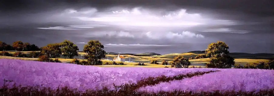 Lavender Pathway - SOLD by artist Allan Morgan - Wyecliffe Galleries