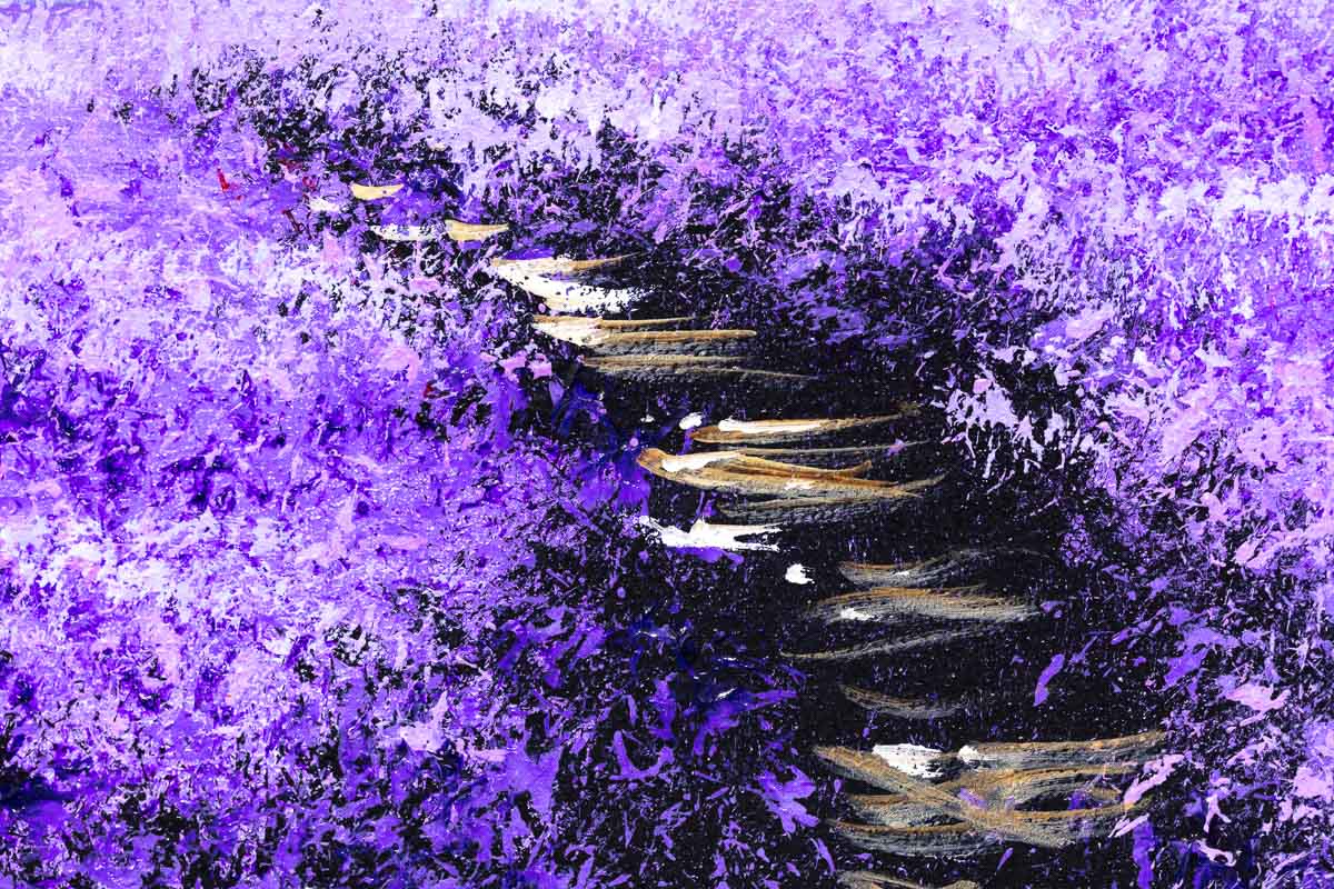 Lavender Walkway - Original Allan Morgan Framed