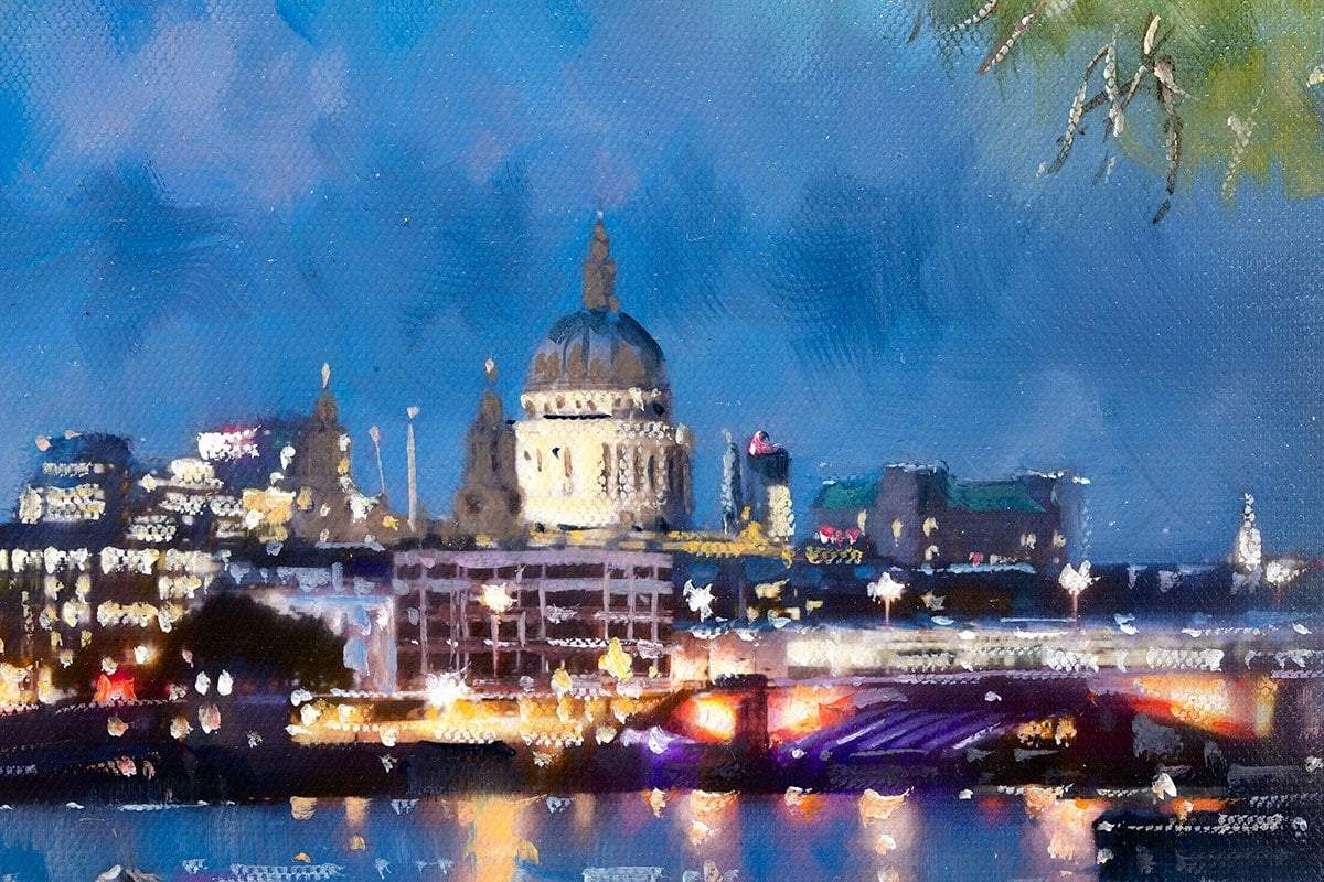 London By Night - Original - SOLD Allan Morgan Framed
