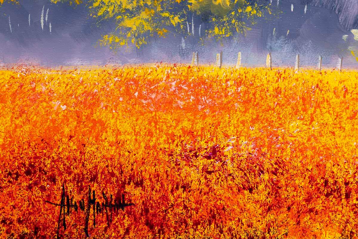 Orange Bloom - Original - SOLD by artist Allan Morgan - Wyecliffe Galleries