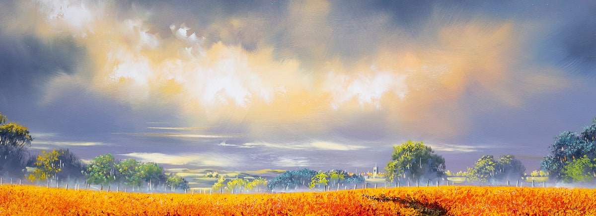 Orange Bloom - Original - SOLD by artist Allan Morgan - Wyecliffe Galleries