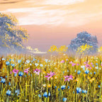 Orange Skies - Original - SOLD by artist Allan Morgan - Wyecliffe Galleries