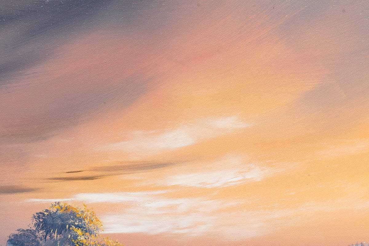 Orange Skies - Original - SOLD by artist Allan Morgan - Wyecliffe Galleries