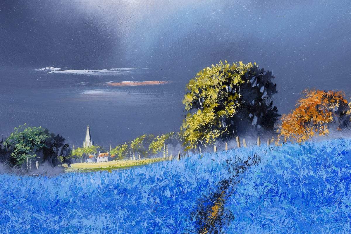 Overcast Fields - Original - SOLD by artist Allan Morgan - Wyecliffe Galleries