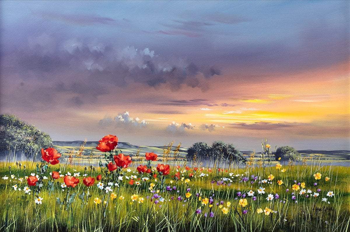 Poppies at Dusk - Original - SOLD by artist Allan Morgan - Wyecliffe Galleries