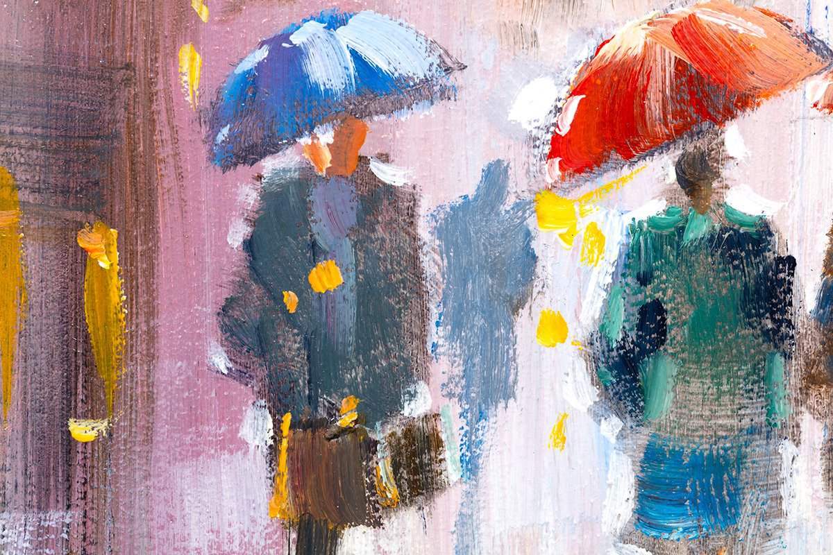 Precipitating Walks - Original - SOLD by artist Allan Morgan - Wyecliffe Galleries