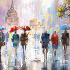 Precipitating Walks - Original - SOLD by artist Allan Morgan - Wyecliffe Galleries