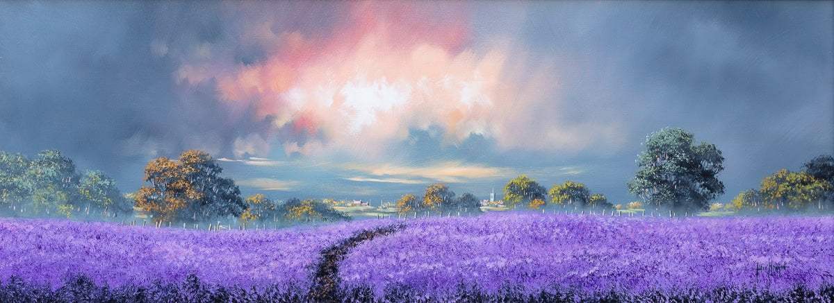Purple Skies - Original - SOLD by artist Allan Morgan - Wyecliffe Galleries
