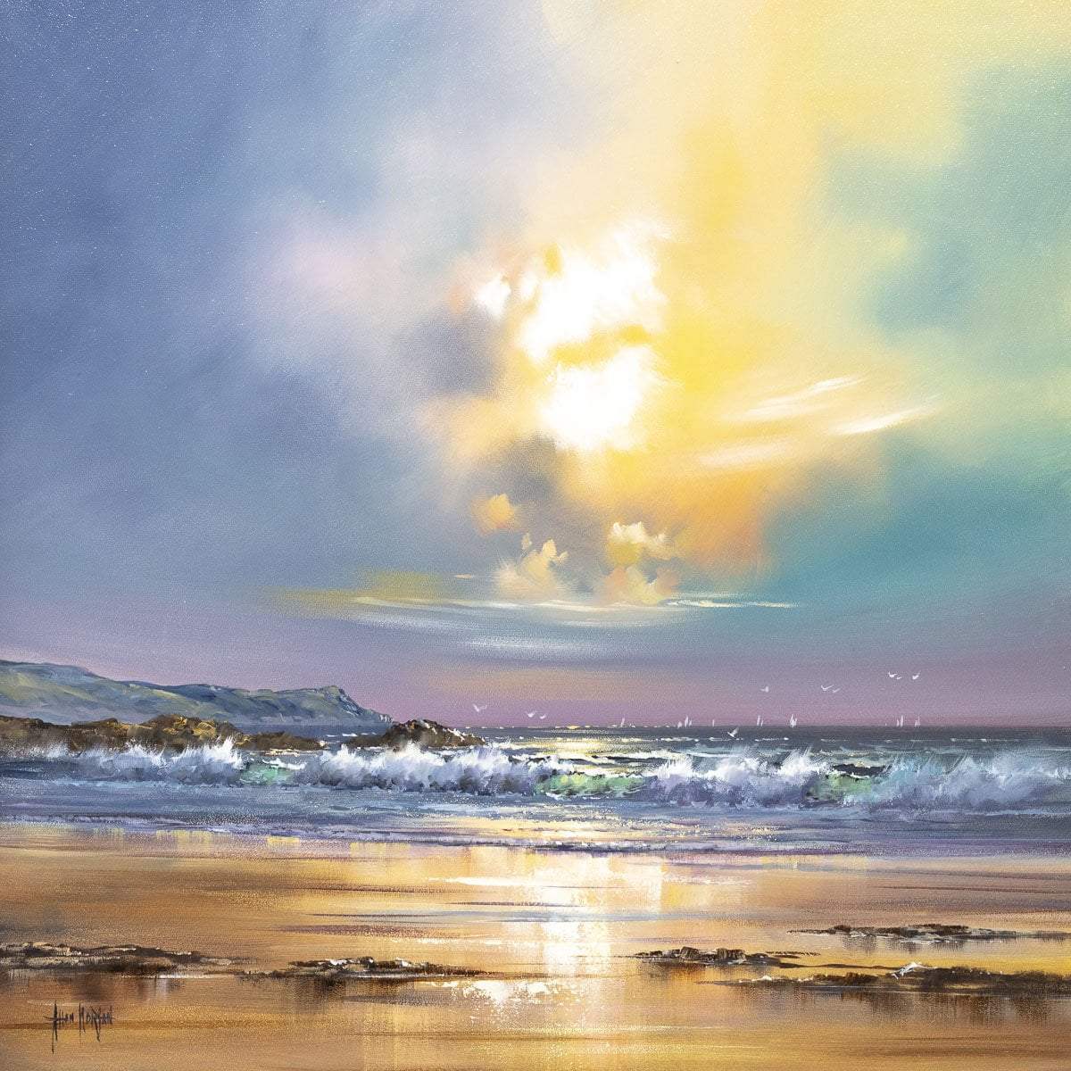 Rolling Waves - Original - SOLD by artist Allan Morgan - Wyecliffe Galleries